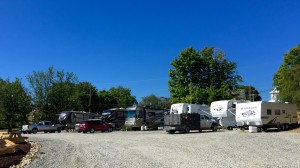 motor homes and rv's parked serving as man camp housing for oil field workers